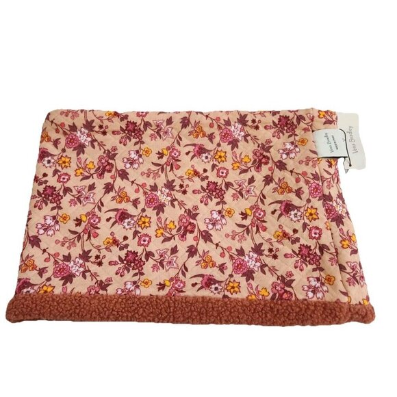 Vera Bradley Teddy Fleece Loop Scarf Infinity Blush Fig Flower Deep Pink. New - Picture 6 of 10